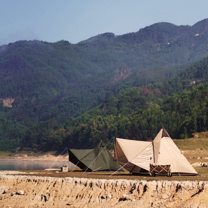 Tenda piramida tahan hujan India berkemah ringan