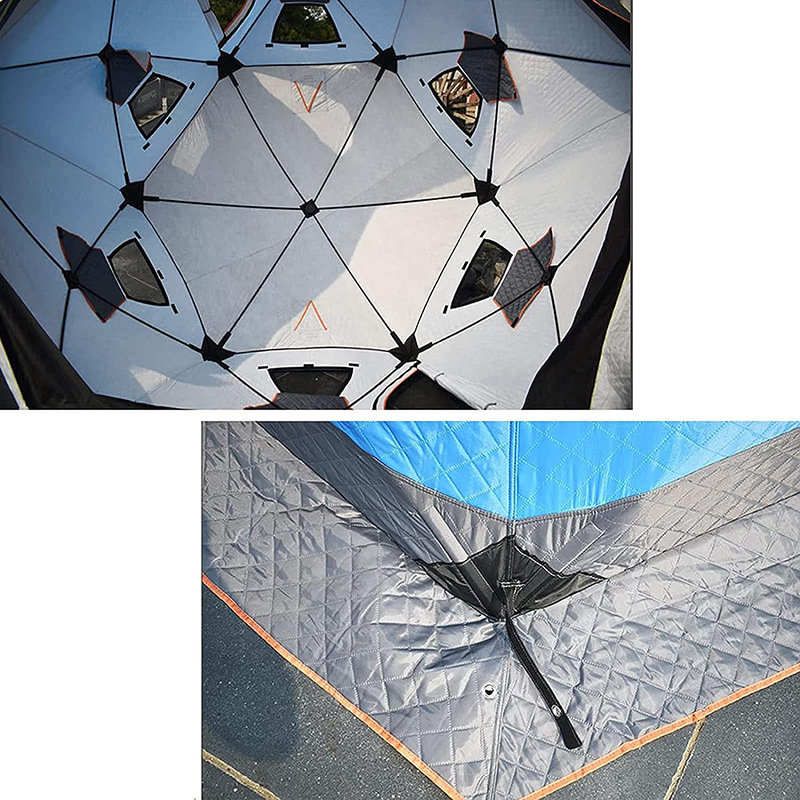 Tenda penangkapan es bingkai fiberglass lima sisi besar